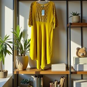 Asymmetrical Yellow Dress